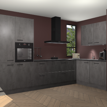 Beton Antraciet keuken Vlaanderen 48938