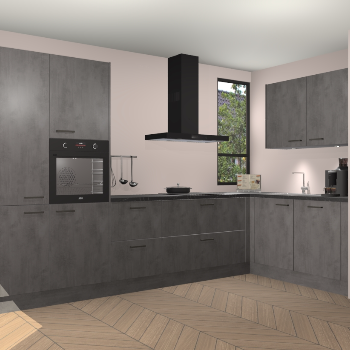 Beton Antraciet keuken Vlaanderen 48940