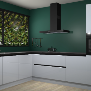 Sneeuwwitte hoogglans greeploze keuken Rhodos 55067