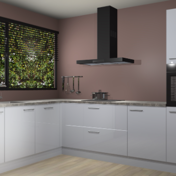 Sneeuwwitte hoogglans keuken Rhodos 55086