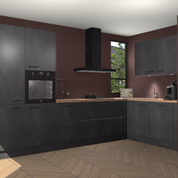 Beton Zwarte keuken Vlaanderen 48946