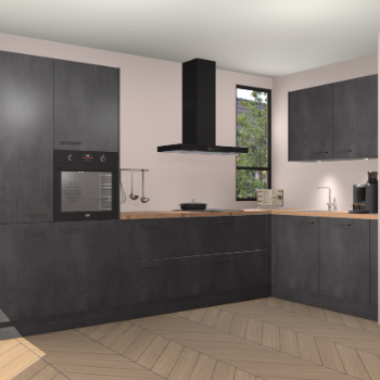 Beton Zwarte keuken Vlaanderen 48947