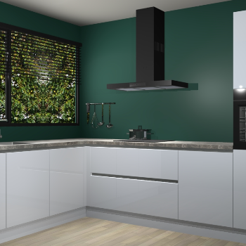 Sneeuwwitte hoogglans greeploze keuken Rhodos 55088