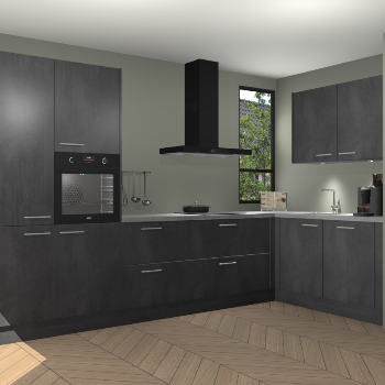 Beton Zwarte keuken Vlaanderen 48990