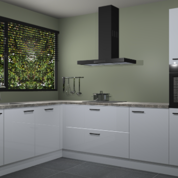 Sneeuwwitte hoogglans keuken Rhodos 55089