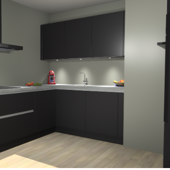 Zwarte greeploze keuken Noorwegen 47774