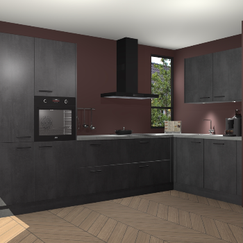 Beton Zwarte keuken Vlaanderen 48993