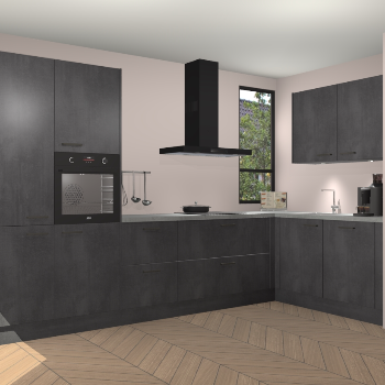 Beton Zwarte keuken Vlaanderen 48994