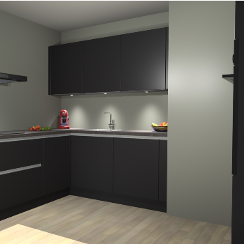 Zwarte greeploze keuken Noorwegen 47776