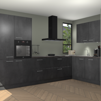 Beton Zwarte keuken Vlaanderen 48997