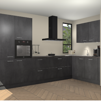 Beton Zwarte keuken Vlaanderen 48998