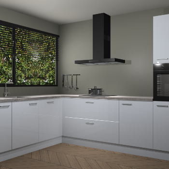 Sneeuwwitte hoogglans keuken Rhodos 55118