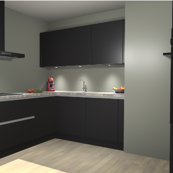 Zwarte greeploze keuken Noorwegen 47775