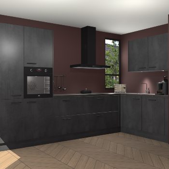 Beton Zwarte keuken Vlaanderen 49000