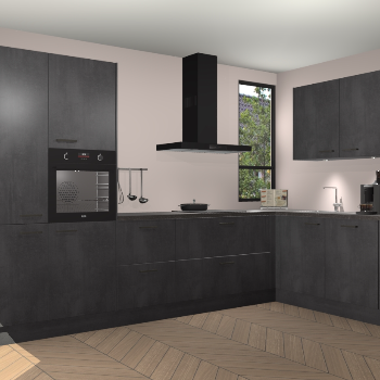 Beton Zwarte keuken Vlaanderen 49001