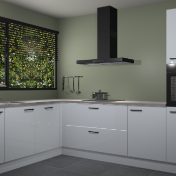 Sneeuwwitte hoogglans keuken Rhodos 55120