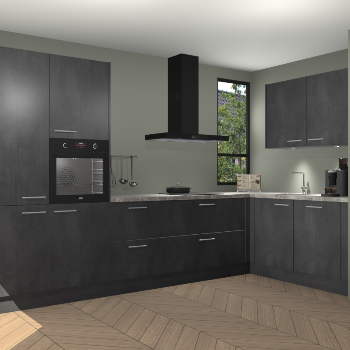 Beton Zwarte keuken Vlaanderen 49009