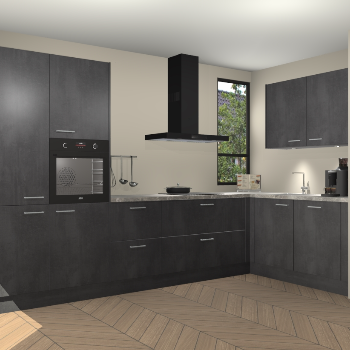 Beton Zwarte keuken Vlaanderen 49010