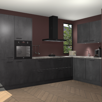 Beton Zwarte keuken Vlaanderen 49012