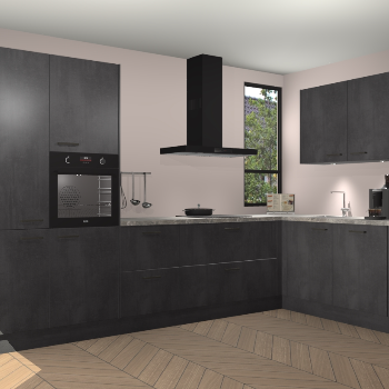 Beton Zwarte keuken Vlaanderen 49013