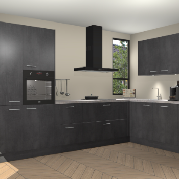 Beton Zwarte keuken Vlaanderen 49021
