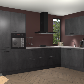 Beton Zwarte keuken Vlaanderen 49024