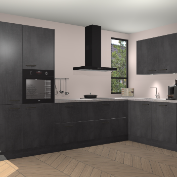 Beton Zwarte keuken Vlaanderen 49025