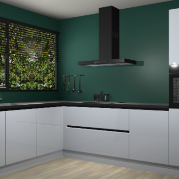 Sneeuwwitte hoogglans greeploze keuken Rhodos 55142