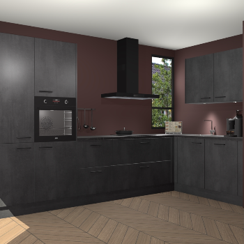 Beton Zwarte keuken Vlaanderen 49047