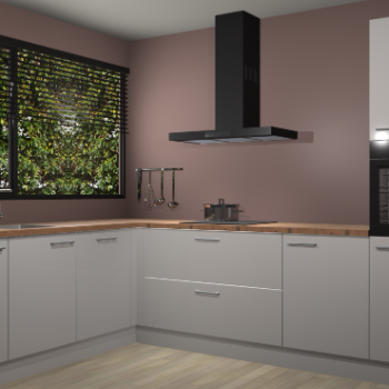 Zijdegrijze hoogglans keuken Rhodos 55143