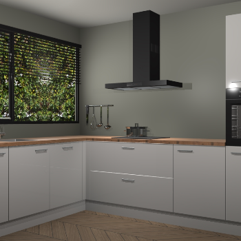 Zijdegrijze hoogglans  keuken Rhodos 55144