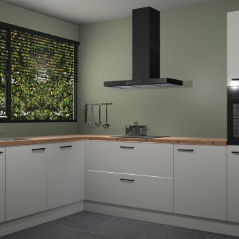 Zijdegrijze hoogglans keuken Rhodos 55146