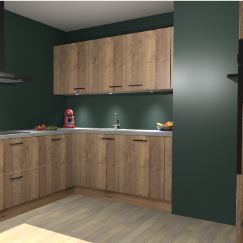 Goud Eiken keuken Noorwegen 44864