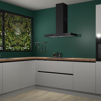 Zijdegrijze hoogglans greeploze keuken Rhodos 55148