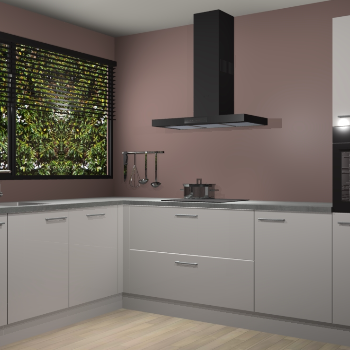 Zijdegrijze hoogglans keuken Rhodos 55167