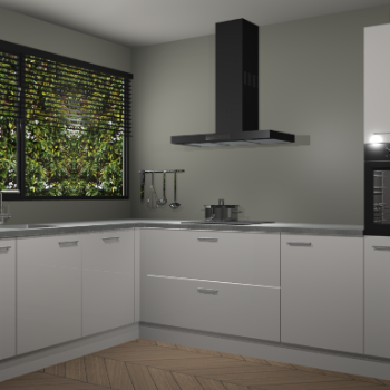 Zijdegrijze hoogglans  keuken Rhodos 55168