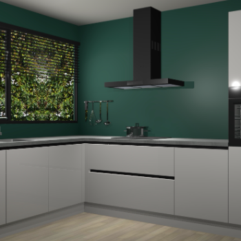 Zijdegrijze hoogglans greeploze keuken Rhodos 55172