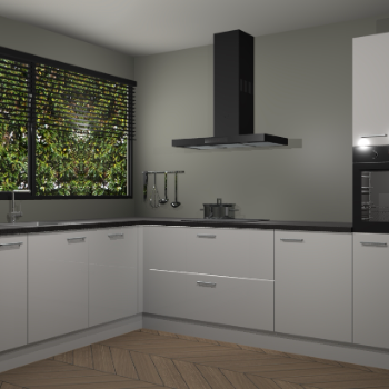 Zijdegrijze hoogglans  keuken Rhodos 55194