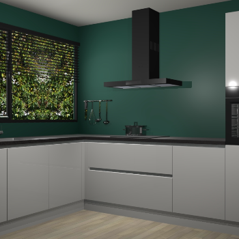 Zijdegrijze hoogglans greeploze keuken Rhodos 55195