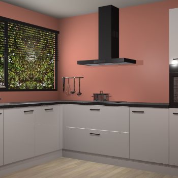 Zijdegrijze hoogglans keuken Rhodos 55197