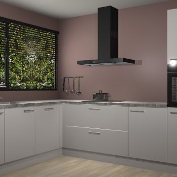 Zijdegrijze hoogglans keuken Rhodos 55248