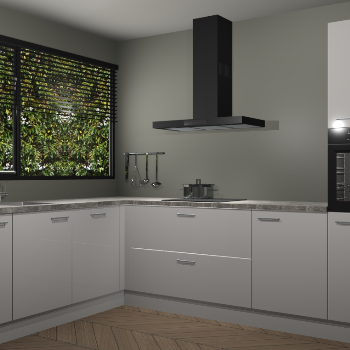 Zijdegrijze hoogglans  keuken Rhodos 55249