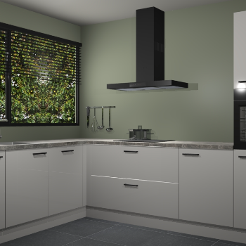 Zijdegrijze hoogglans keuken Rhodos 55251