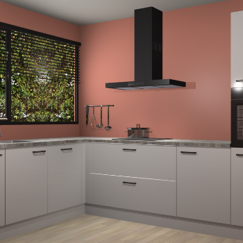 Zijdegrijze hoogglans keuken Rhodos 55252