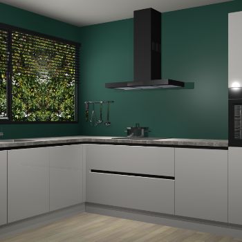 Zijdegrijze hoogglans greeploze keuken Rhodos 55253