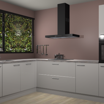 Zijdegrijze hoogglans keuken Rhodos 55302