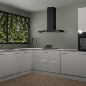 Zijdegrijze hoogglans  keuken Rhodos 55303