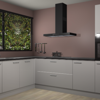 Zijdegrijze hoogglans keuken Rhodos 55350