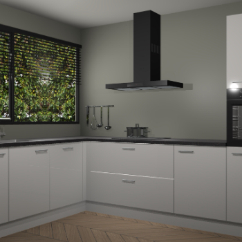 Zijdegrijze hoogglans  keuken Rhodos 55351