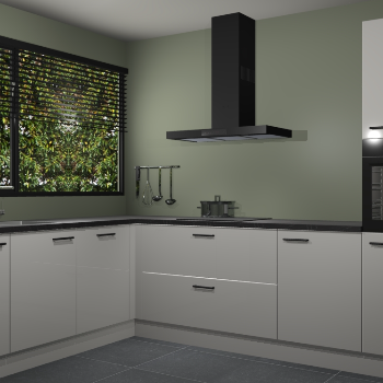 Zijdegrijze hoogglans keuken Rhodos 55354